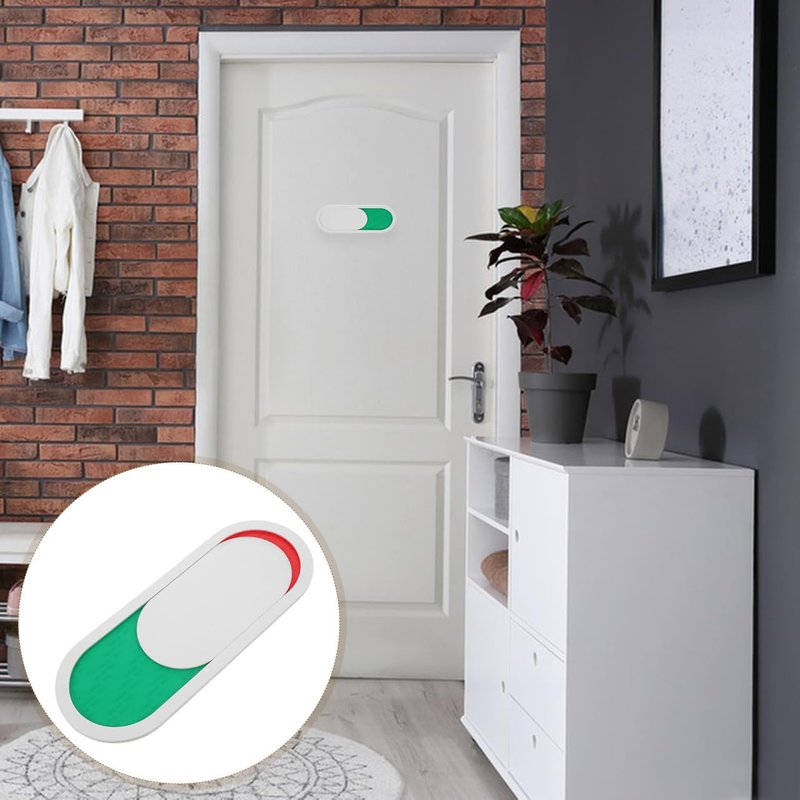 POPETPOP Privacy Door Sign Slider - 10X4 Inch Red Green Occupied Vacant Indicator for Office Bathroom Conference Room Door Status Switching