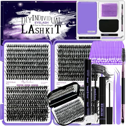 840pcs DIY Lash Extension Kit with D Curl Individual Clusters