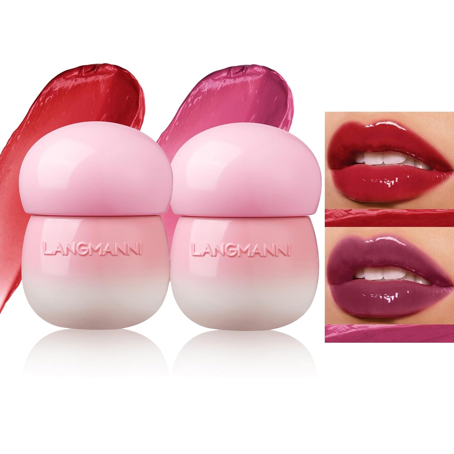 LANGMANNI Pudding Glow Lip Balm - Hydrating Tinted Lip Gloss for Nourished, Glowing Lips | 0.28 Oz