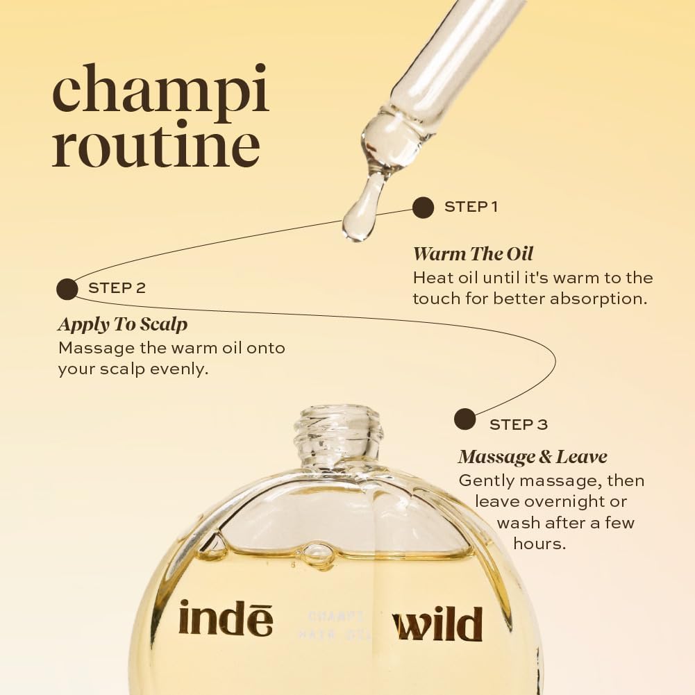 Indie wild Champi Hair Oil, 16+ Ayurvedic Actives, Scalp Massage, Pre-Wash, Overnight Treatment, (50ml)