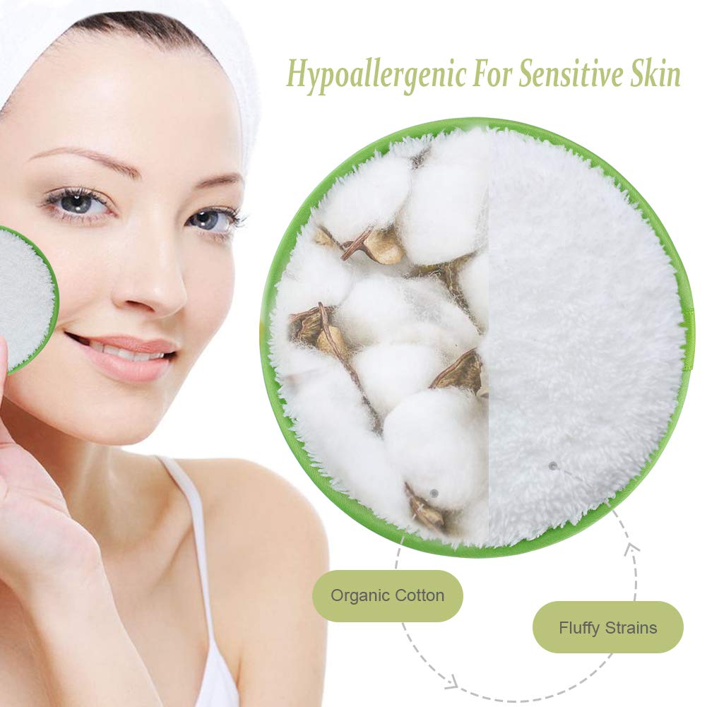 Reusable Makeup Remover Pads - Hypoallergenic Facial Wipes for Mascara, Eye Shadow, Lipstick | 3 Pcs, 4.5" Diameter