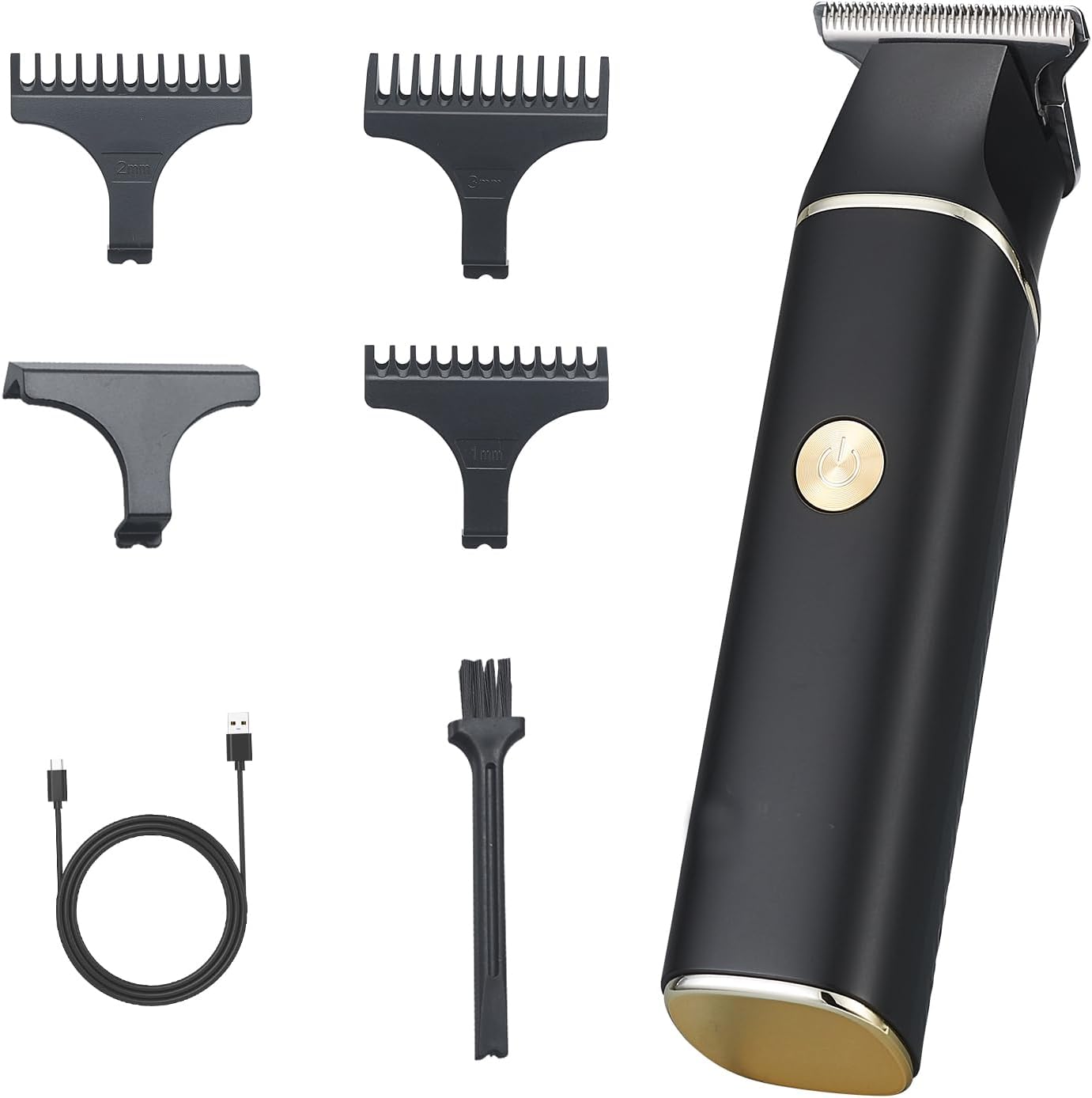 Professional Hair Clippers for Men - Cordless T Blade Trimmer with LCD Display | Zero Gapped Edgers for Mustache & Facial Hair, Black