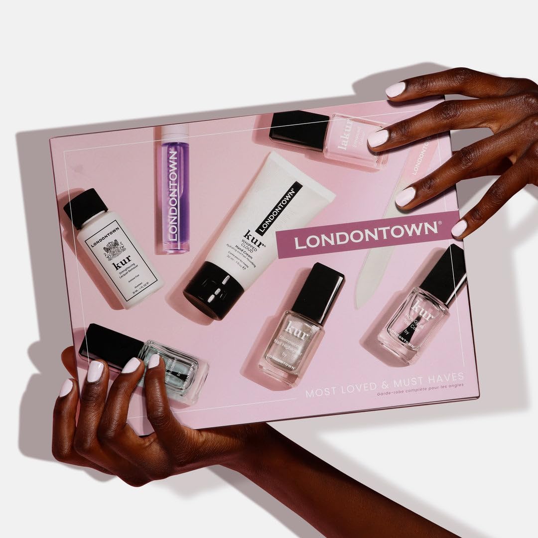 LONDONTOWN Most-Loved & Must-Haves Complete Nail Polish Set - Manicure Essentials, Nail Care, Cuticle Tools with Nail Polish