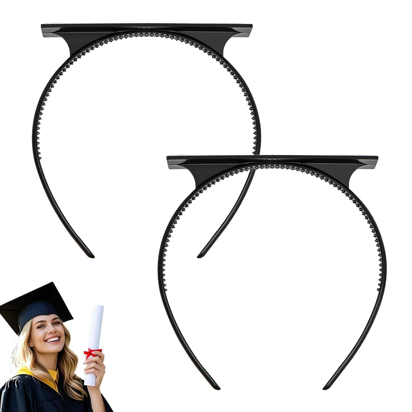 Graduation Cap Headband - 2-Pack Hair Accessory for Secure Style | Perfect Graduation Gift