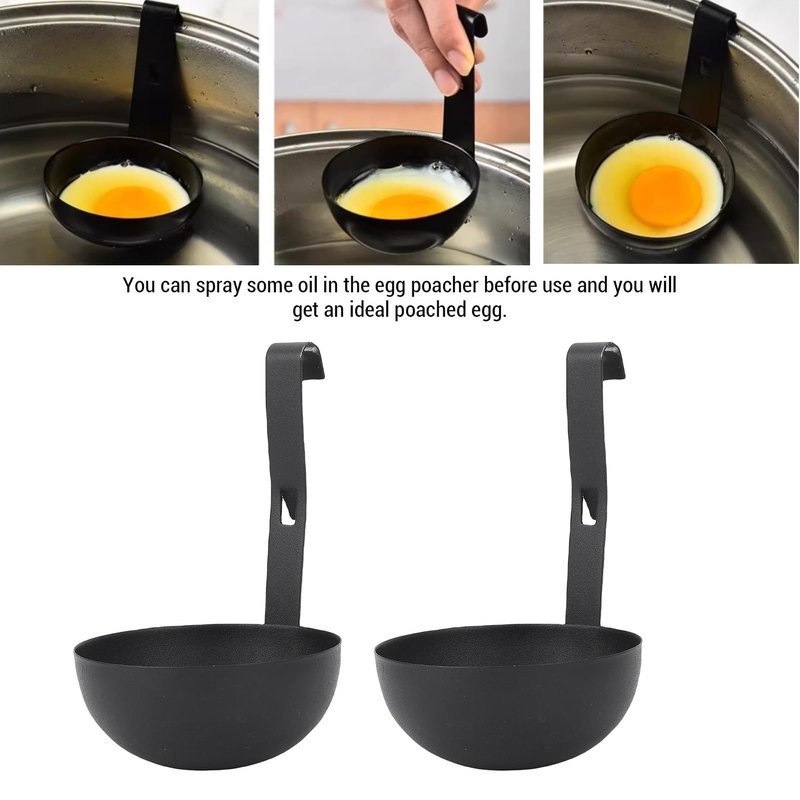 2-Piece Stainless Steel Egg Poacher Set – Nonstick Poached Egg Cups for Stovetop or Microwave, Easy-Clean, Rust- Egg Cooker for Perfect Breakfast Every Time