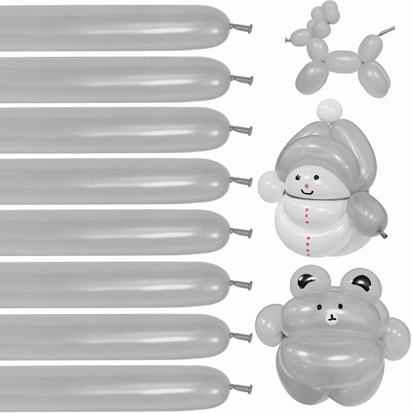 Clear 260 Balloons - Premium Long Skinny Latex Balloons for Animal Creations | 100 Pcs for Kids' Parties