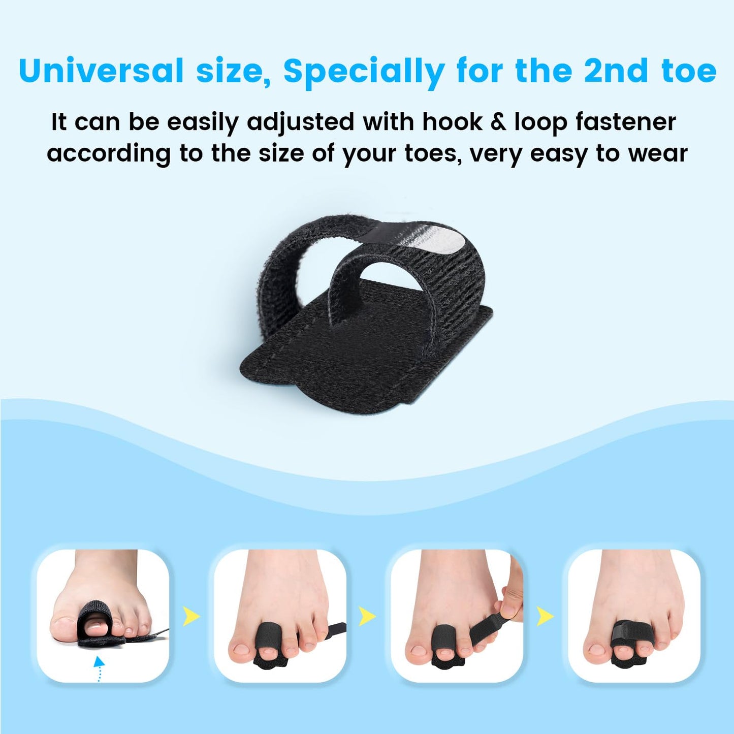 Pozpo Tech Hammer Toe Straightener Corrector Wrap for Women & Men, Hammer Toe Splint Support - 2 in package