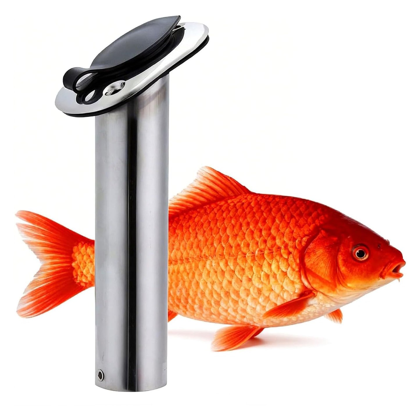 Boat Stainless Steel 30 Degree Fishing Rod Holders with Rubber Cap & Gasket, Flush Mount