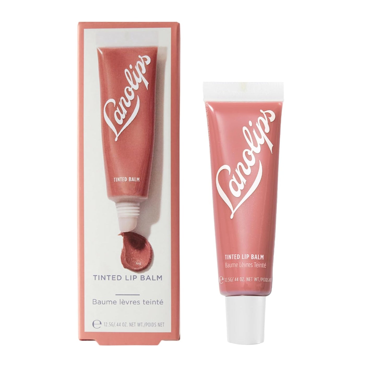Lanolips Tinted Lip Balm - Moisturizing Color-Tinted Balm with Lanolin & Vitamin E | Perfect Nude (12.5g / 0.44oz)