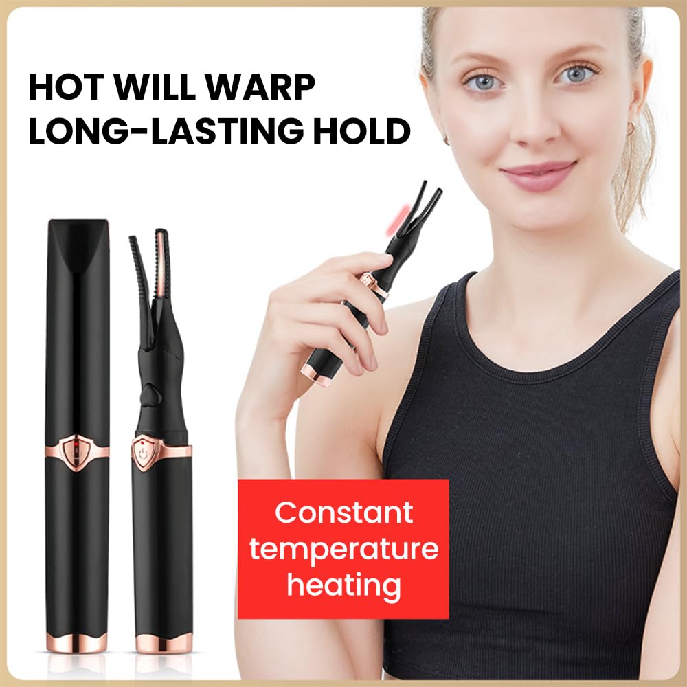 Electric Eyelash Curlers,2026 Upgrade Heated Eyelash Curler for Women,Mini Electric Eye Lash Curler with 3 Heat Modes,Fast Heat up in Finalize Eyelash Holder Tool (Black/1pcs)