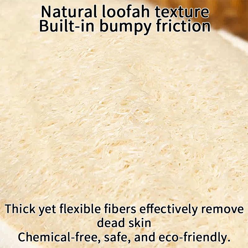 2 Pack Natural Loofah Bath Sponge with Back Scrubber