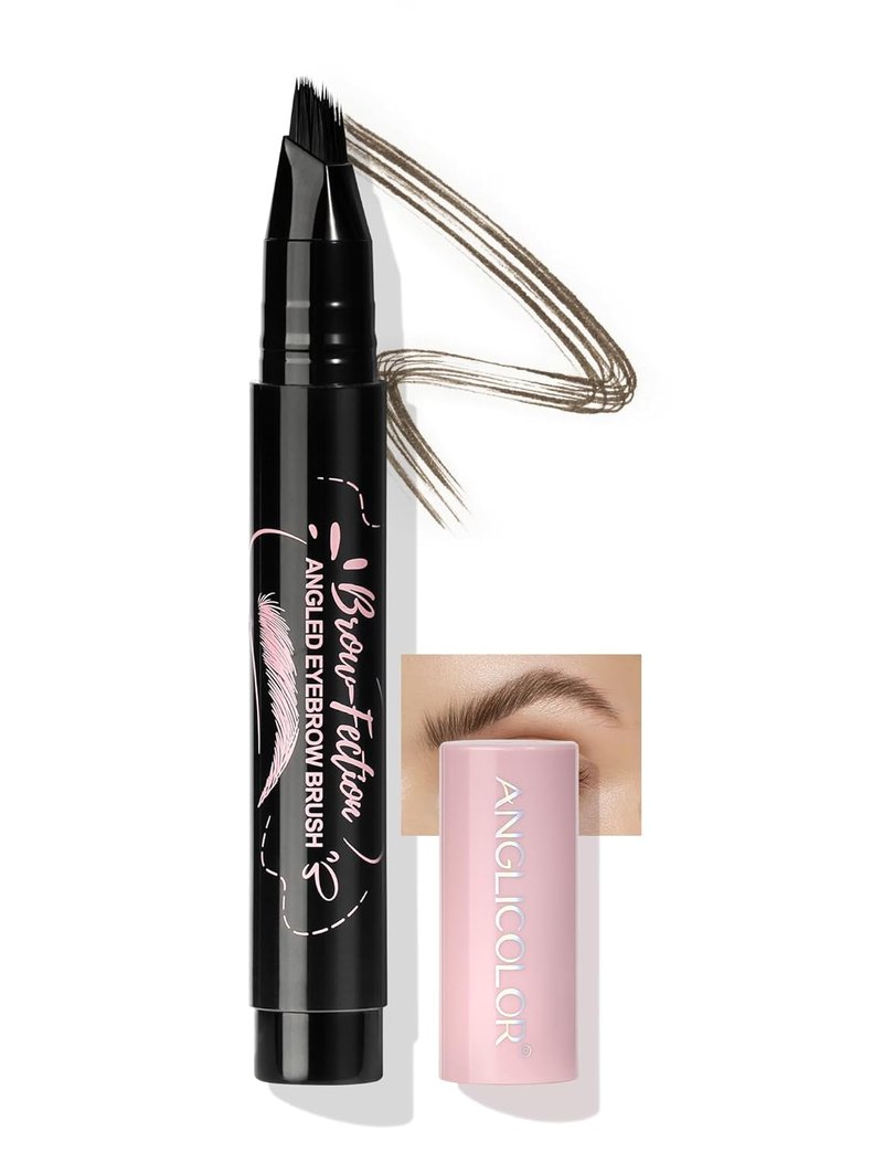 Eyebrow Pen - Microblading Pencil with Angled Brush | Long-Lasting, Waterproof, Smudge-Proof - 02 Tawny Brown