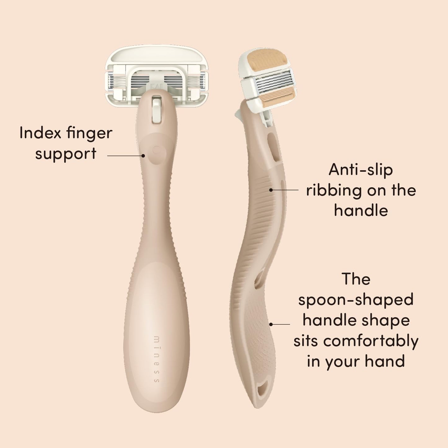 Kai Miness System Body Razor, Gentle Beauty Groomer for Hair Removal, Ideal for Sensitive Skin, Japanese Steel Removes Body Hair