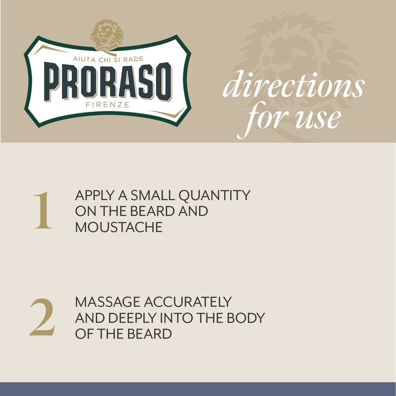 Proraso Azur Lime Beard Balm - Moisturizing Citrus & Mint Condition Beards & Soften New Beard Growth - Leave In Facial Hair Conditioner for Men - 3.4oz