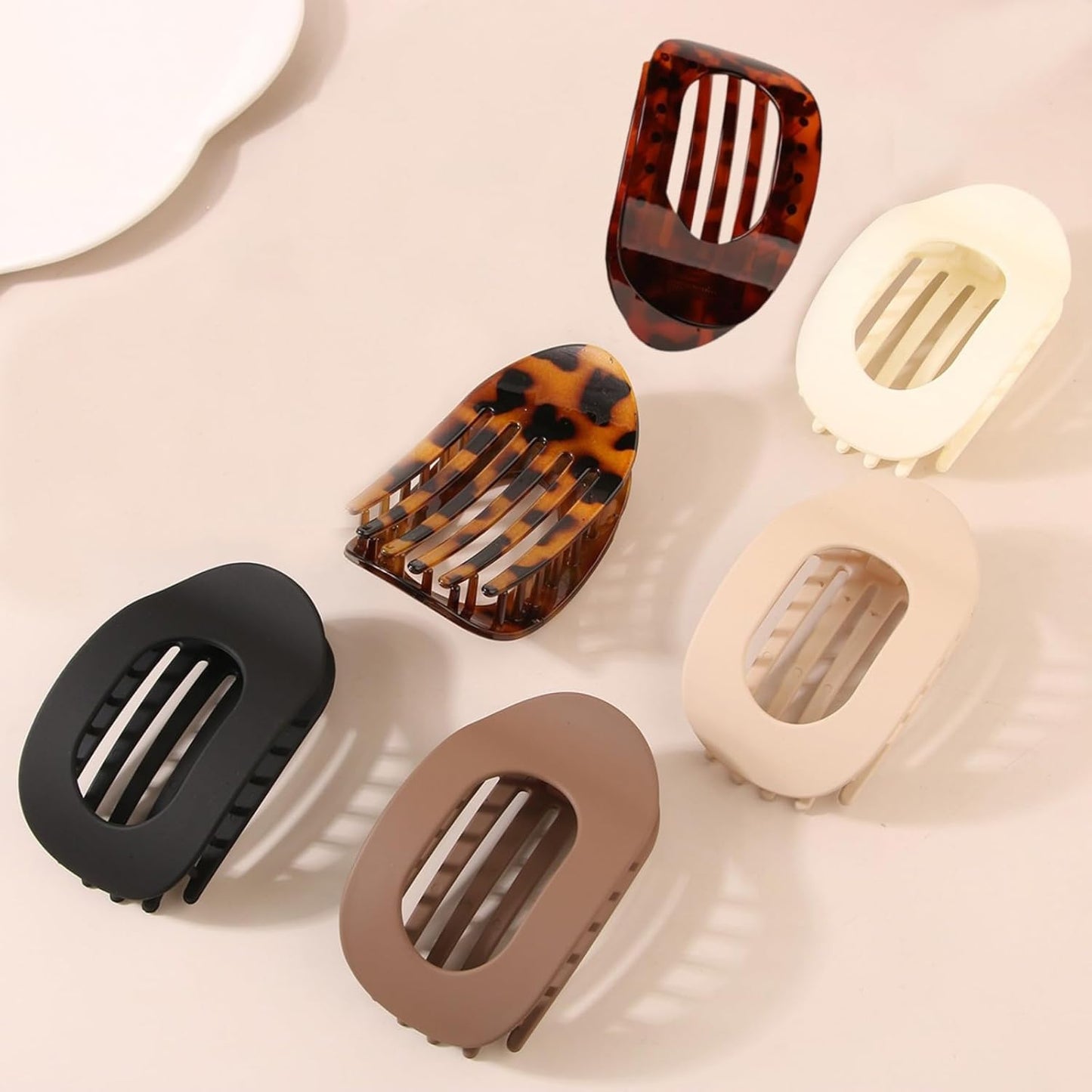 Flat Hair Clips for Women - 6PCS French Design Hair Claws with Secure Hold | No Slip Barrettes for Holiday Gifts