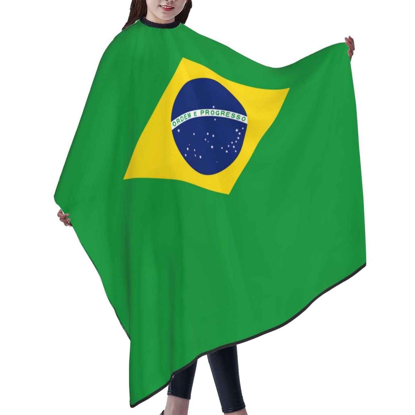Brazil Flag Hair Cutting Barber Cape Hair Salon and Dyeing Styling Cloth for Women/Men