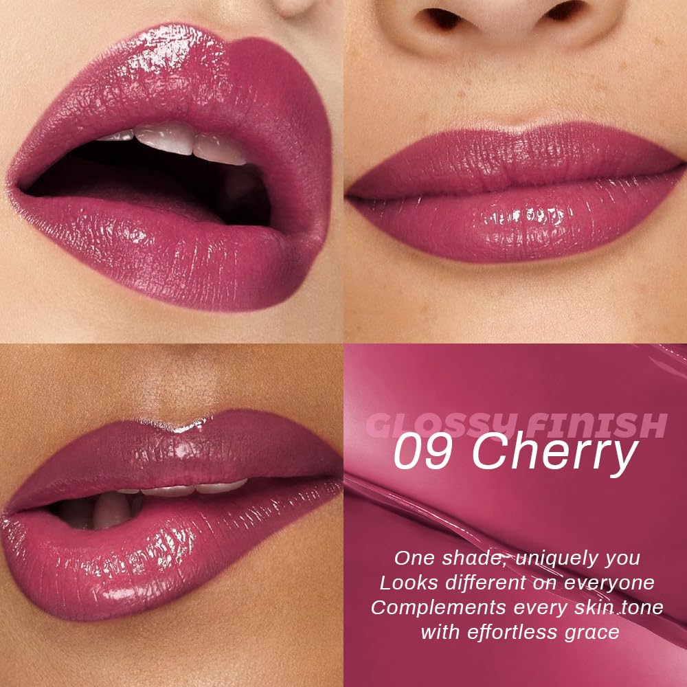 Mauve Plum Cherry Honey Lipstick - 2Pcs Moisturizing Tinted Lip Balm for Older Women | Hydrating Wine Burgundy Shine