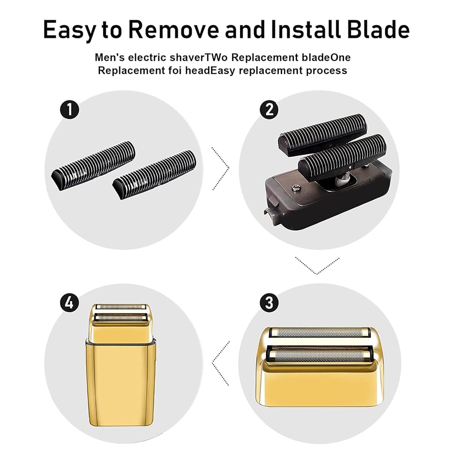 BaBylissPRO Shaver Replacement Foil & Cutters - Gold (2PC) for Double FXFS2