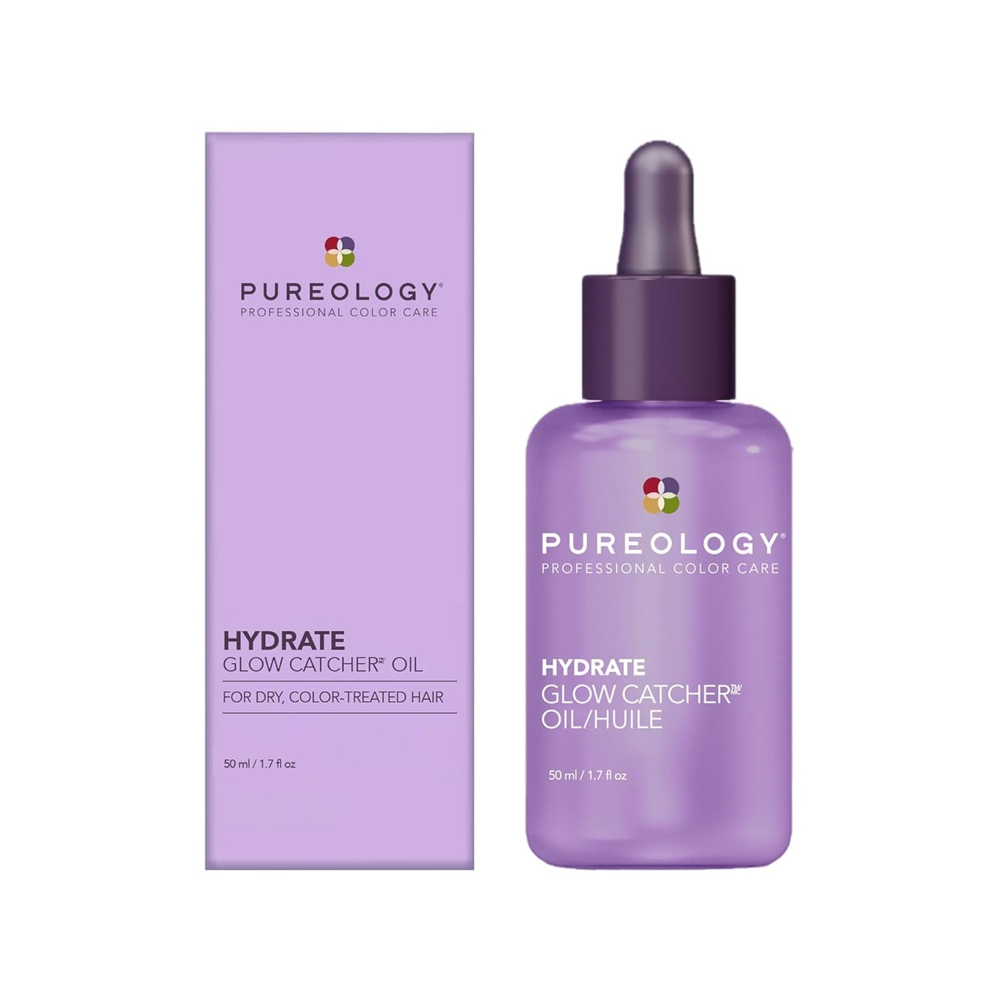 Pureology Hydrate Glow Catcher Hair Oil - Lightweight Heat Protectant for Dry Hair | 72 Hours Hydration & Shine