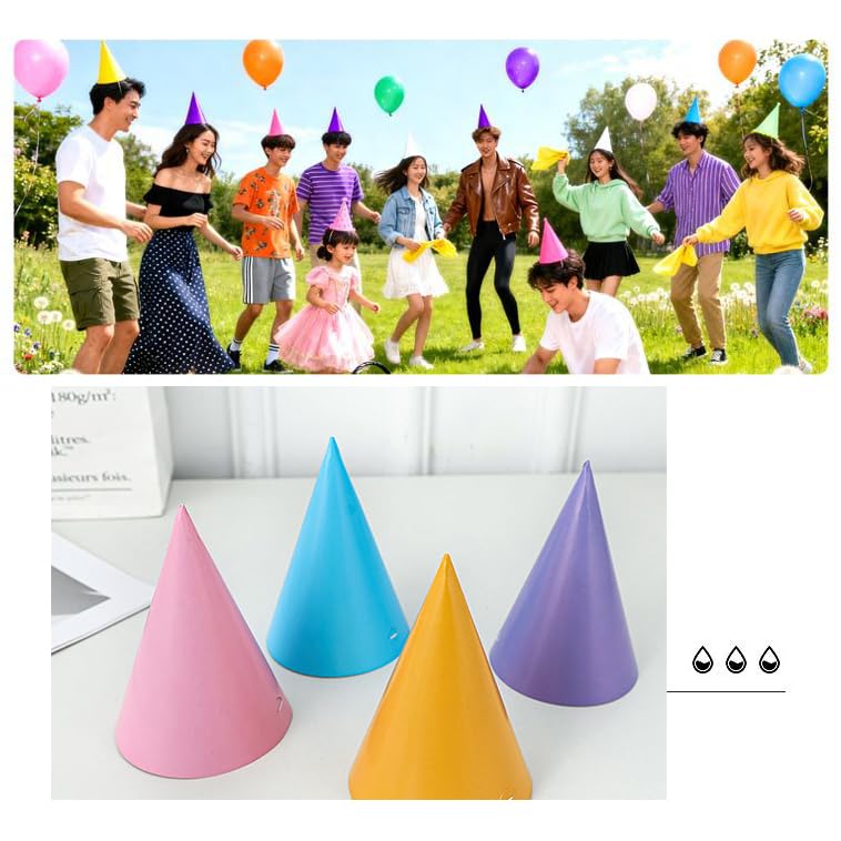 36PCS Adjustable Pastel Party Hats for Adults - Cute Birthday Decorations