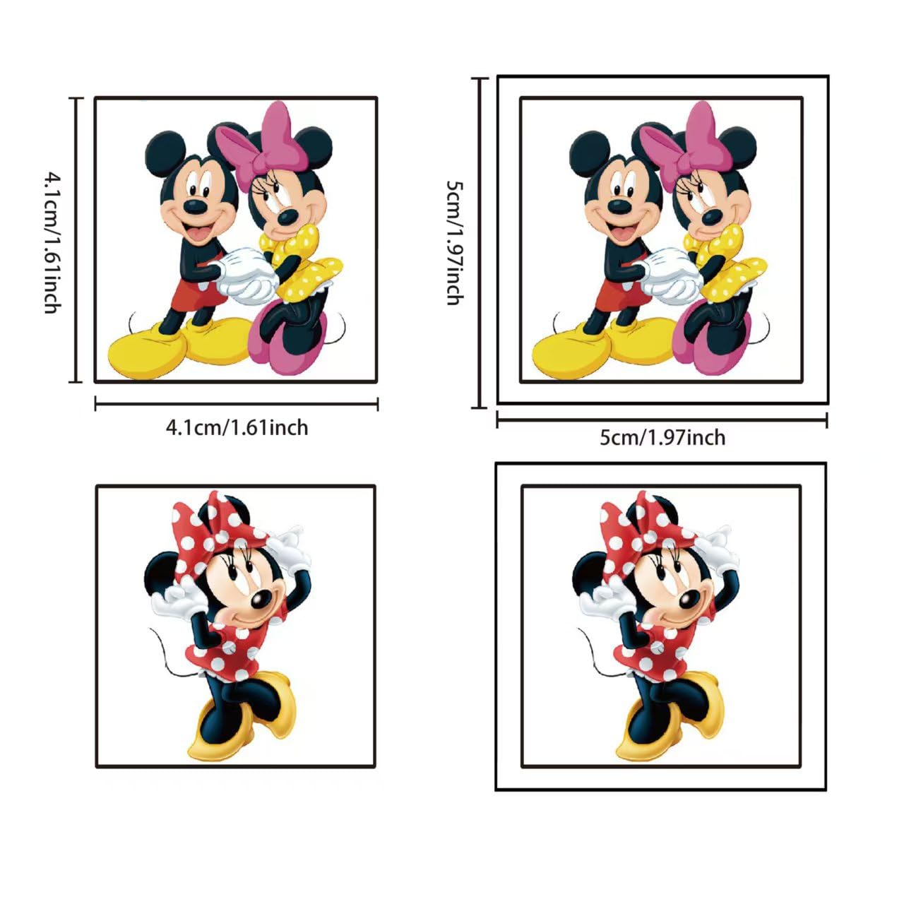 Mickey & Minnie Temporary Tattoos - 20 Sheets Birthday Party Favors | Cute Cartoon Stickers for Kids