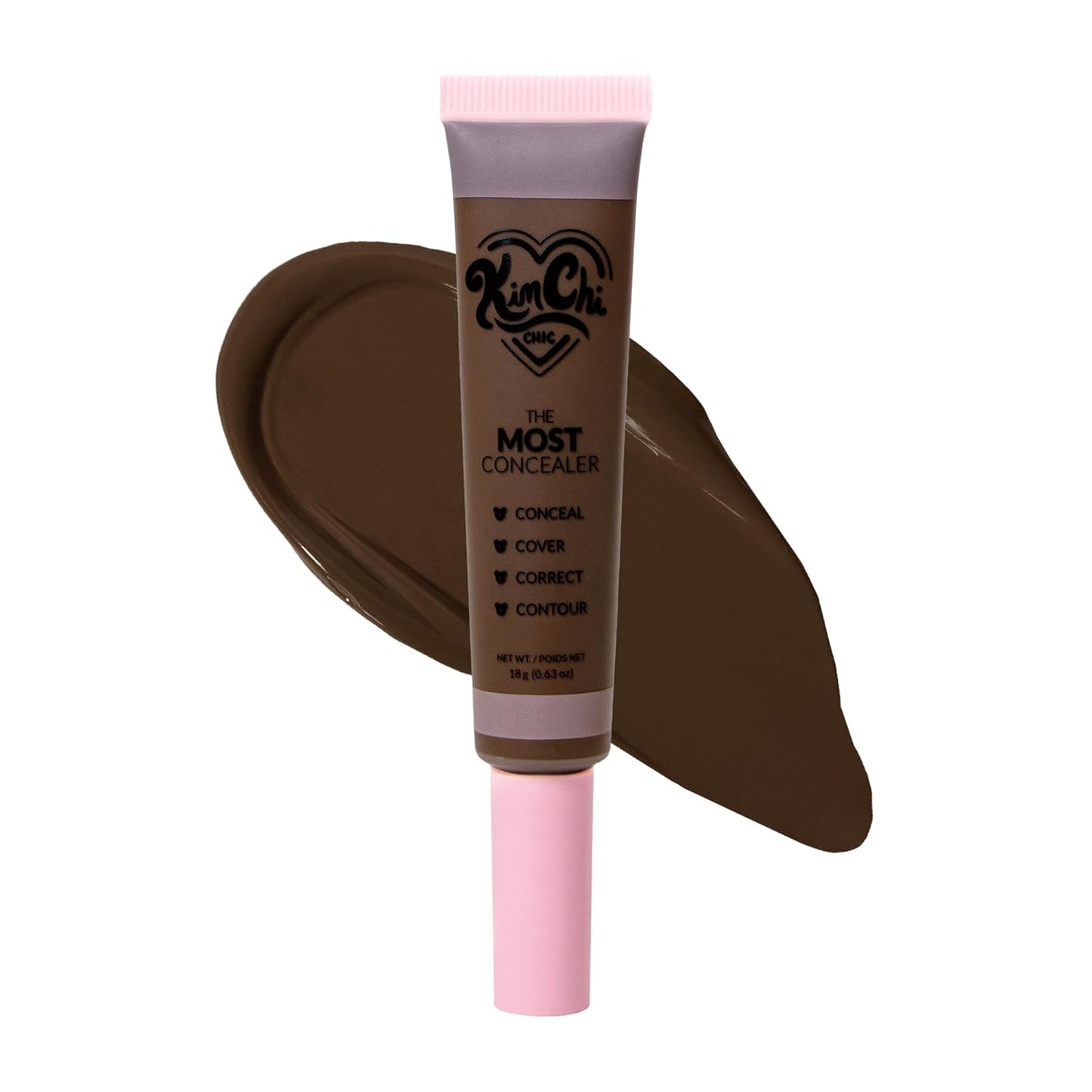 KimChiChic Concealer - Full Coverage Water Resistant Multi-Use Formula | Matte Satin Finish | 0.63 oz, 01-Ivory