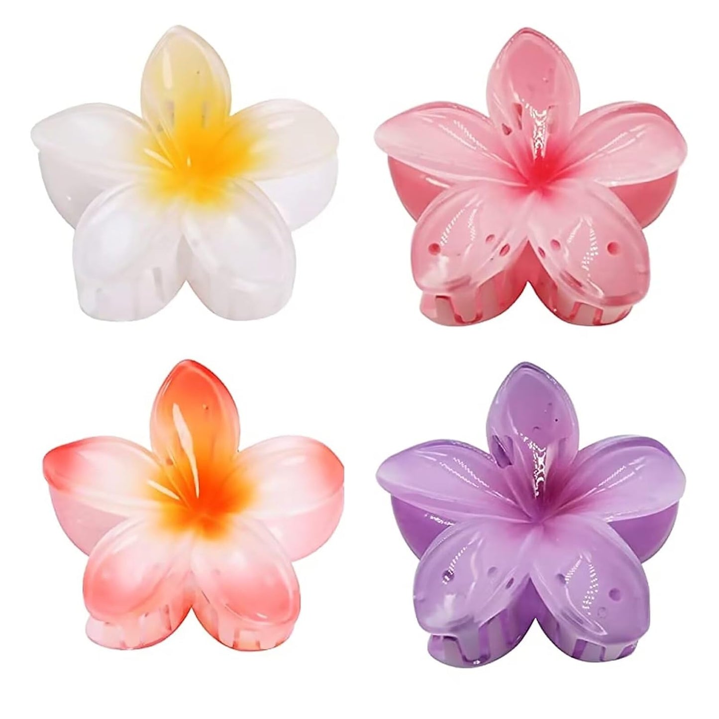 Large Claw Clips for Thick Hair - Strong Hold Non-Slip Hawaiian Flower Design | Perfect for All Hair Types
