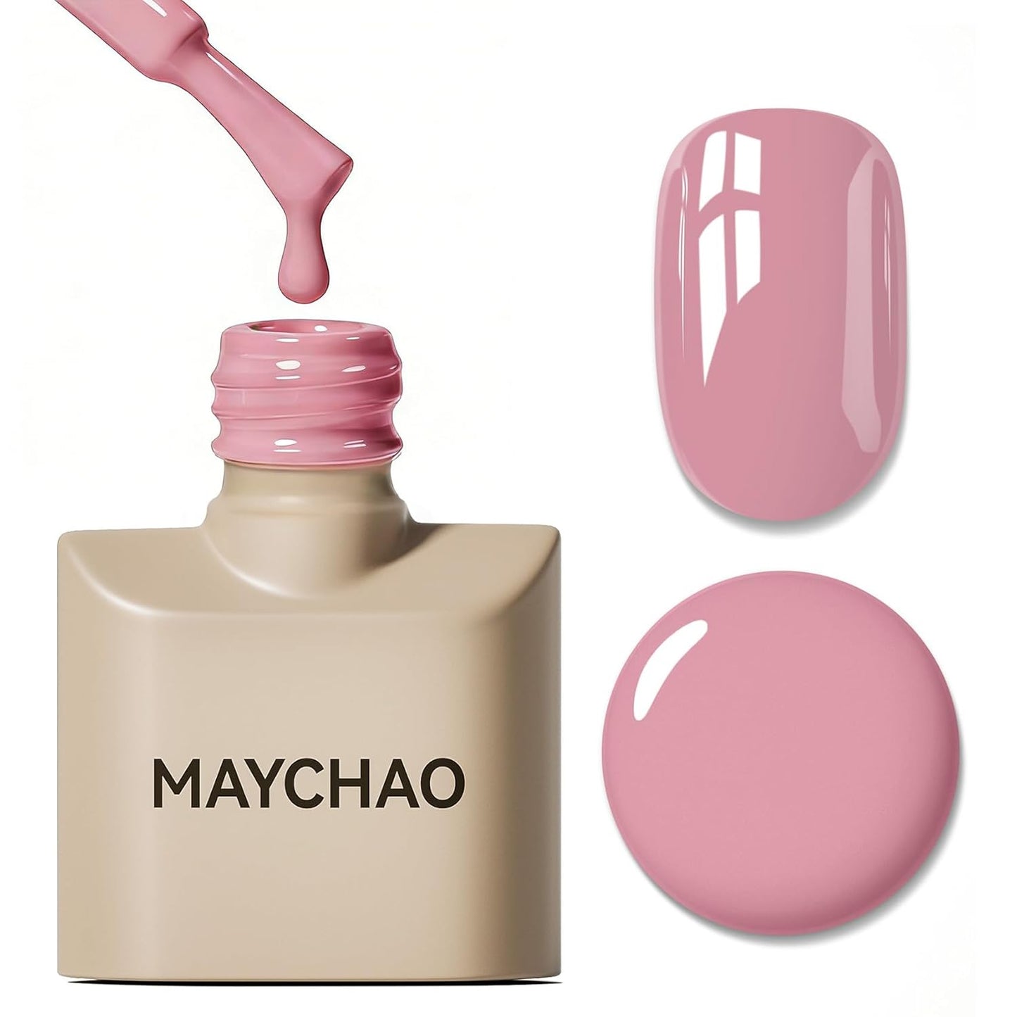 Light Pink Gel Nail Polish - 15ML Soak Off UV/LED for DIY Nail Art | Peach Pink Color, 0.5 OZ