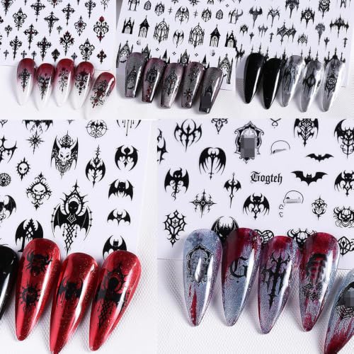 Gothic Nail Stickers - 7 Sheets Self-Adhesive Halloween Designs