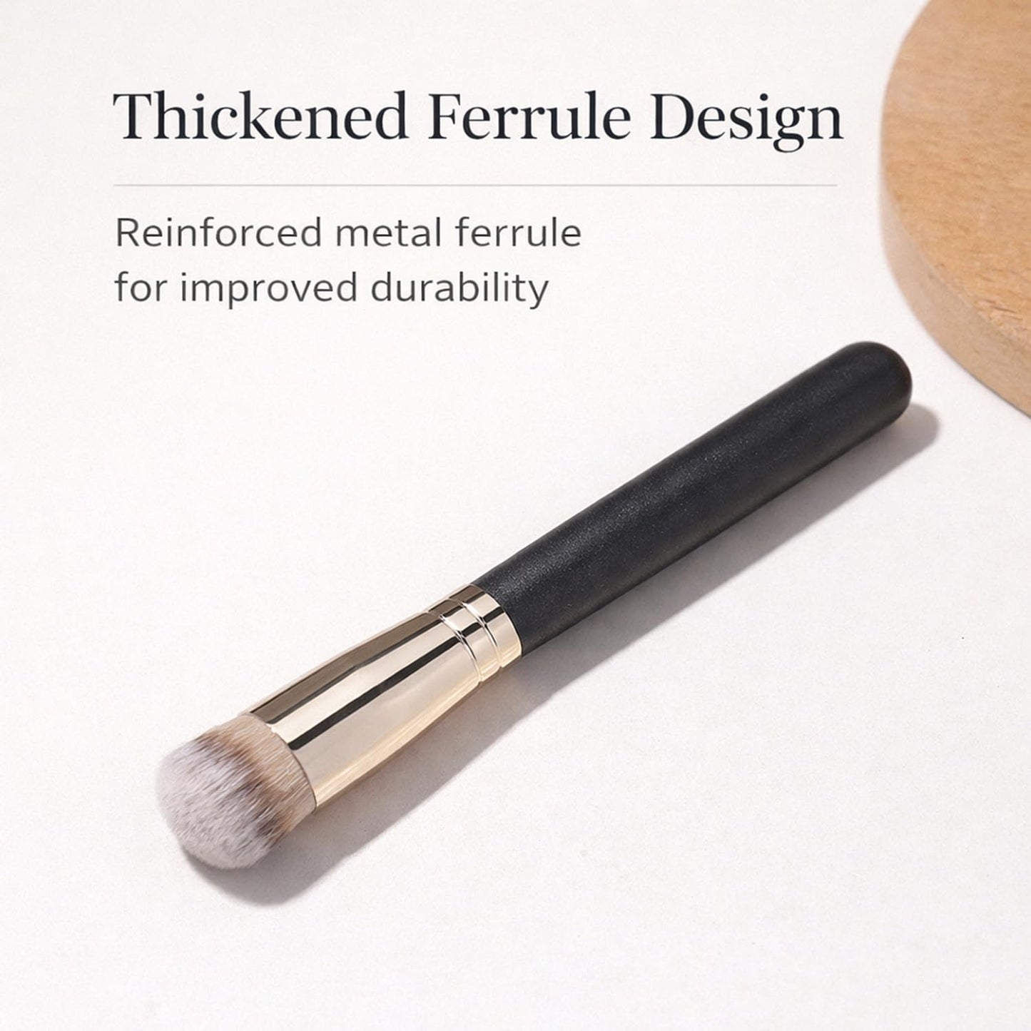 Makeup Brushes Set - 3 Pcs Foundation, Concealer & Eyeshadow Brushes | Angled Tools for Liquid, Cream & Powder Application