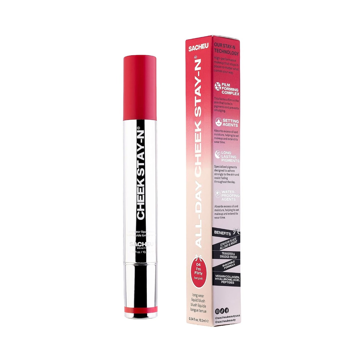 Sacheu Cheek Liquid Blush - High Pigment, Buildable Cream Formula for Radiant Cheeks | Long-Lasting, Flirty Shade