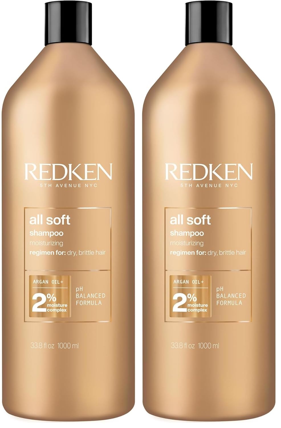 Redken All Soft Shampoo - Moisturizing Formula with Argan Oil | Hydrates Dry Hair & Adds Shine
