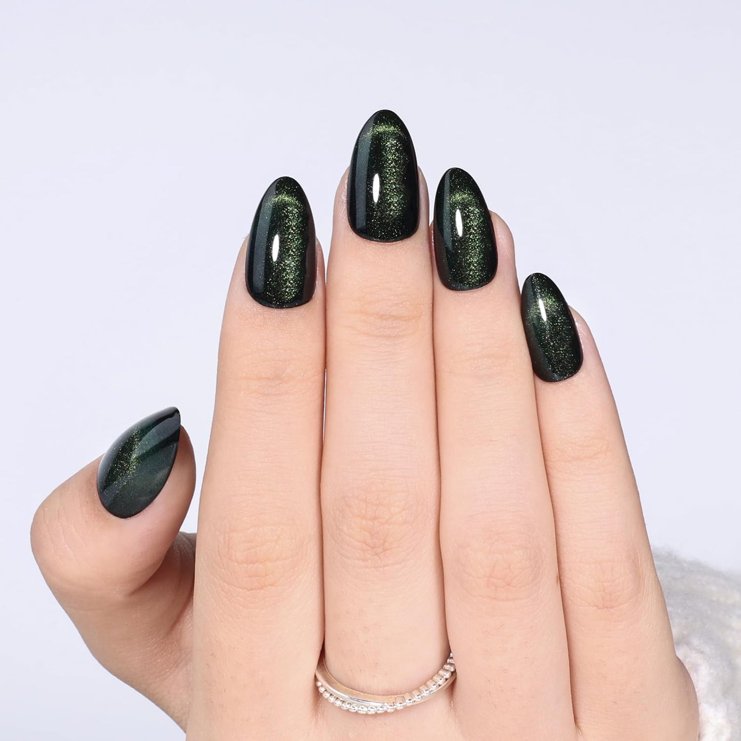 Glossy Red Press On Nails - Almond Shape Fake Nails with Glue | 32 PCS, 16 Sizes for Women