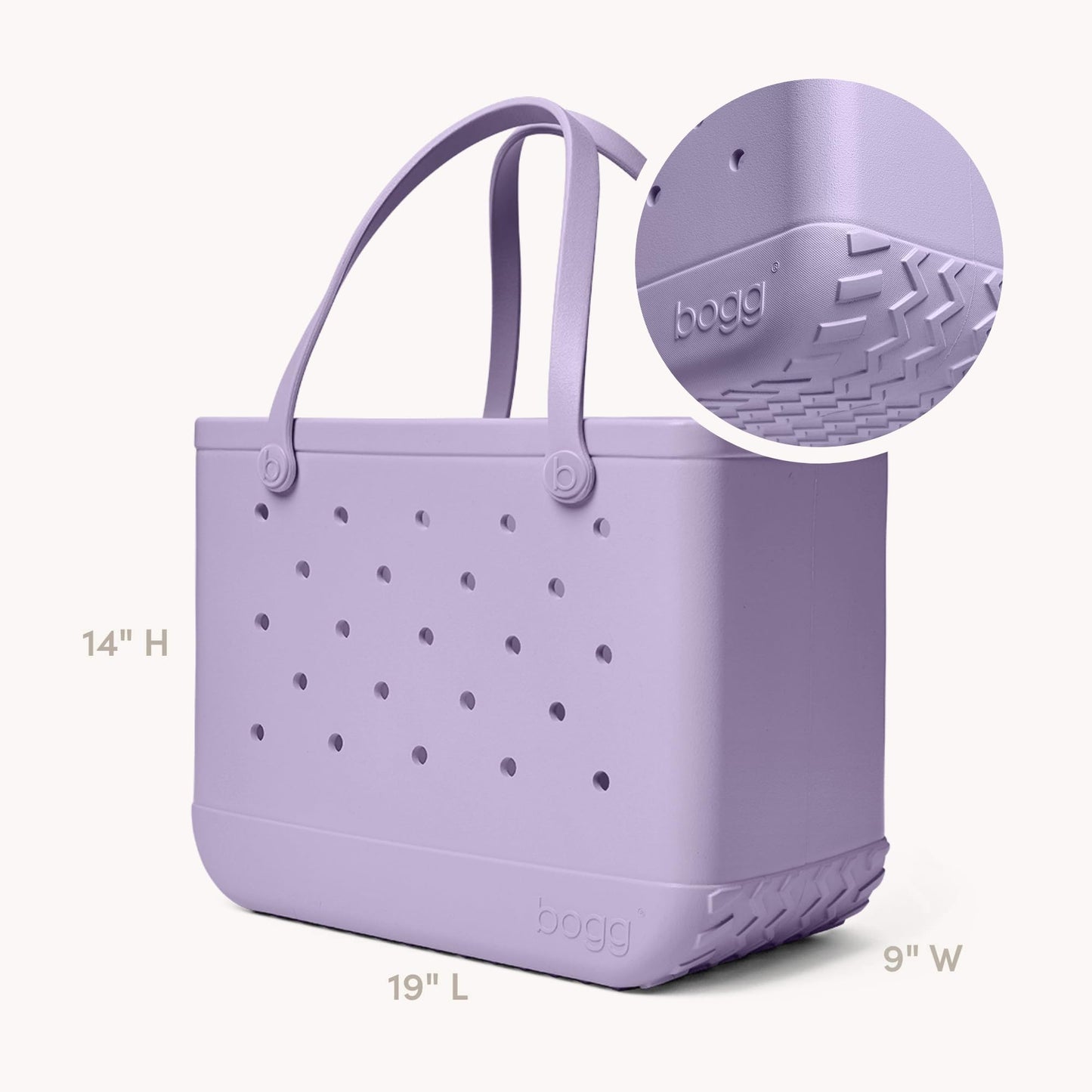 BOGG BAG Original Large Tote – 19" x 14" x 9" (I Lilac You a Lot)