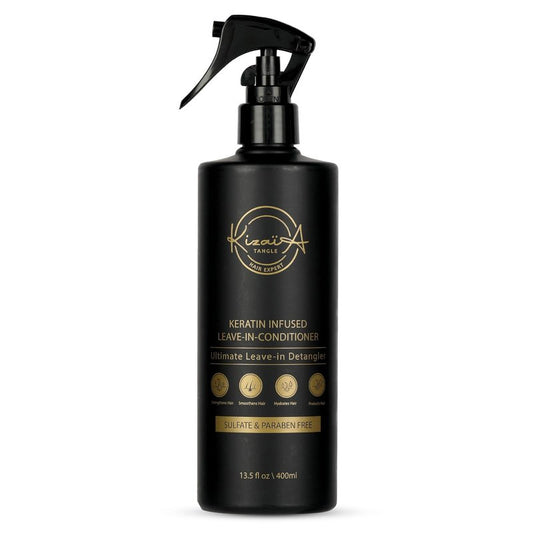 KizaiaCare Moisturizer & Leave-in Detangler Daily use for dry, tangle, matted, frizzy hair | Adds shine, and heat protection with Vitamin B5 | For all hair types, sulfate & silicone-free.