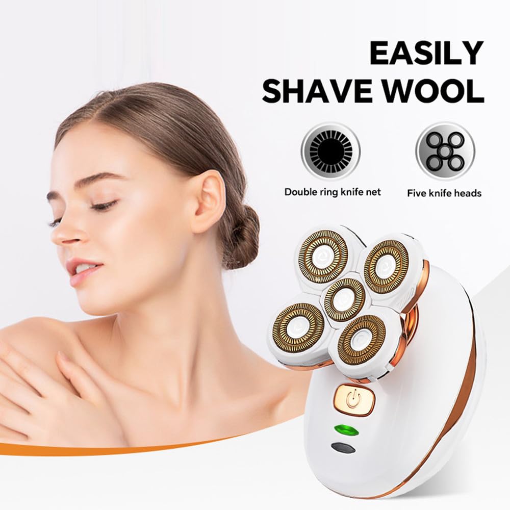 Electric Lady Razors, Woman Shaver,Rechargeable Trimmer with Detachable Head, Lady Waterproof Razors for Leg Face Lips Body, Female Cordless Bikini Trimmer