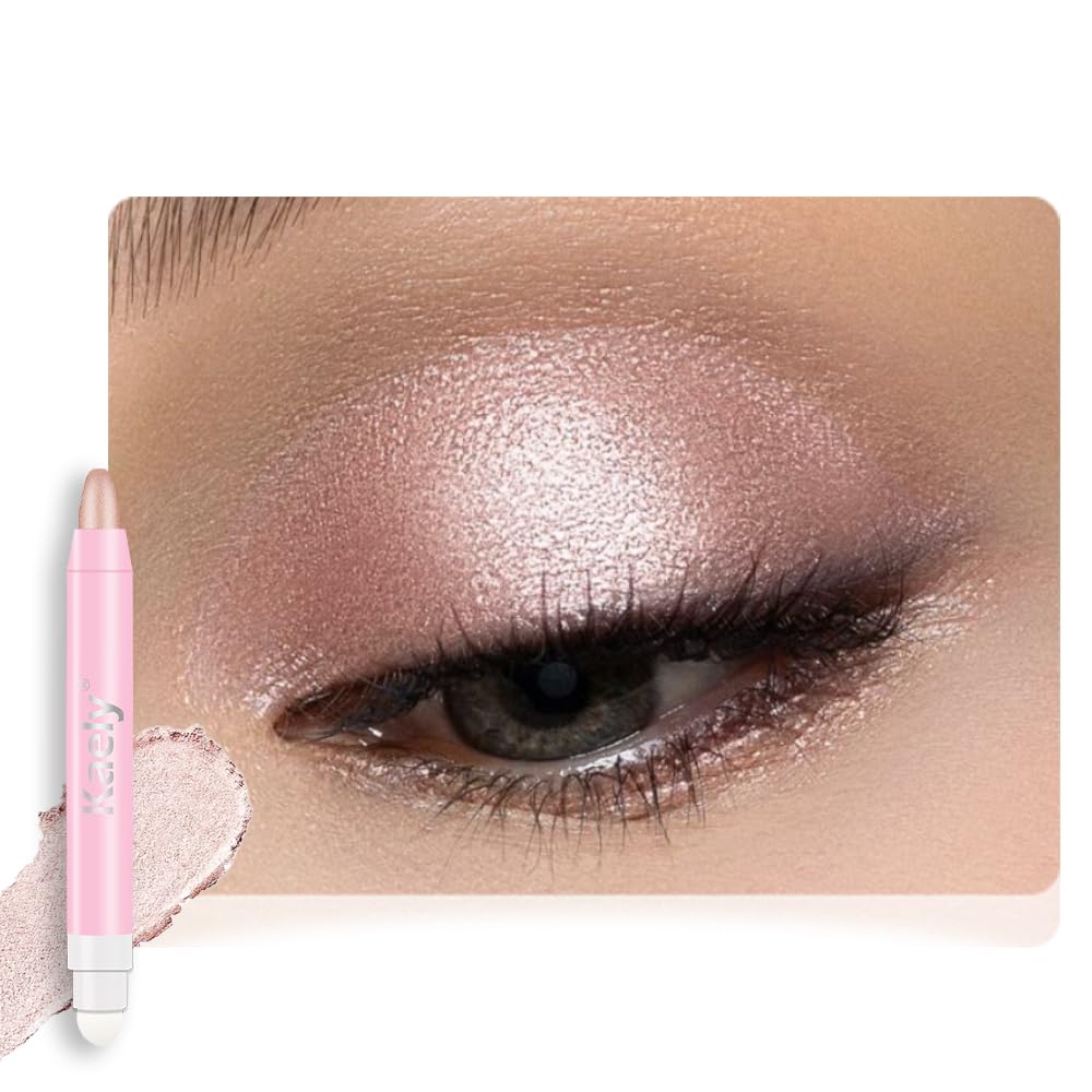 Monochrome Cream Glitter Eye Shadow Stick Palette - 2-in-1 Waterproof Eyeshadow & Eyeliner Pencil for Mature Women | Vegan & Cruelty-Free | 06 Shimmer Dark Brown