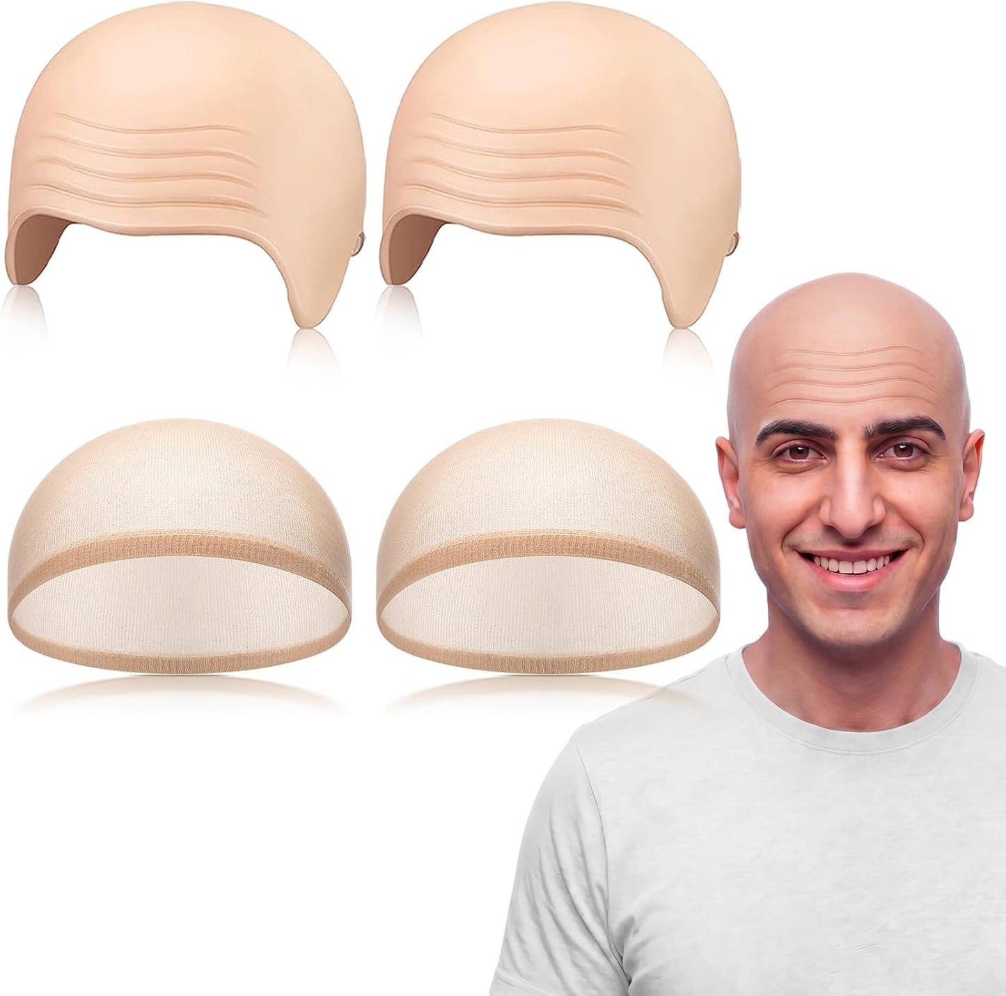 Bald Cap for Halloween | Nylon Wig Cap for Makeup & Cosplay - Unisex, Comfortable Fit