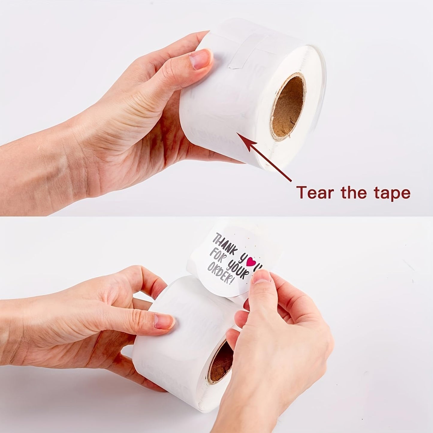 1 Inch (2.5cm) Round Matte Thank You Stickers, 500 Per Roll, Disposable Paper Labels for Orders, Gifts, Small Business Packaging, Easy to Peel and Stick