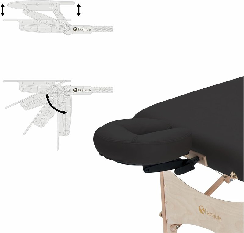 EarthLite Harmony DX Portable Massage Table - Complete Package with Face Cradle & Carrying Case | 30" x 73", Black