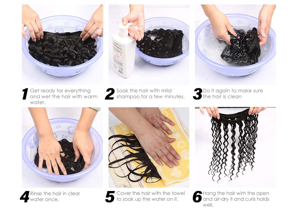Deep Wave Bundles - 100% Unprocessed Brazilian Virgin Human Hair | Natural Black Color, 8-12 Inch Lengths