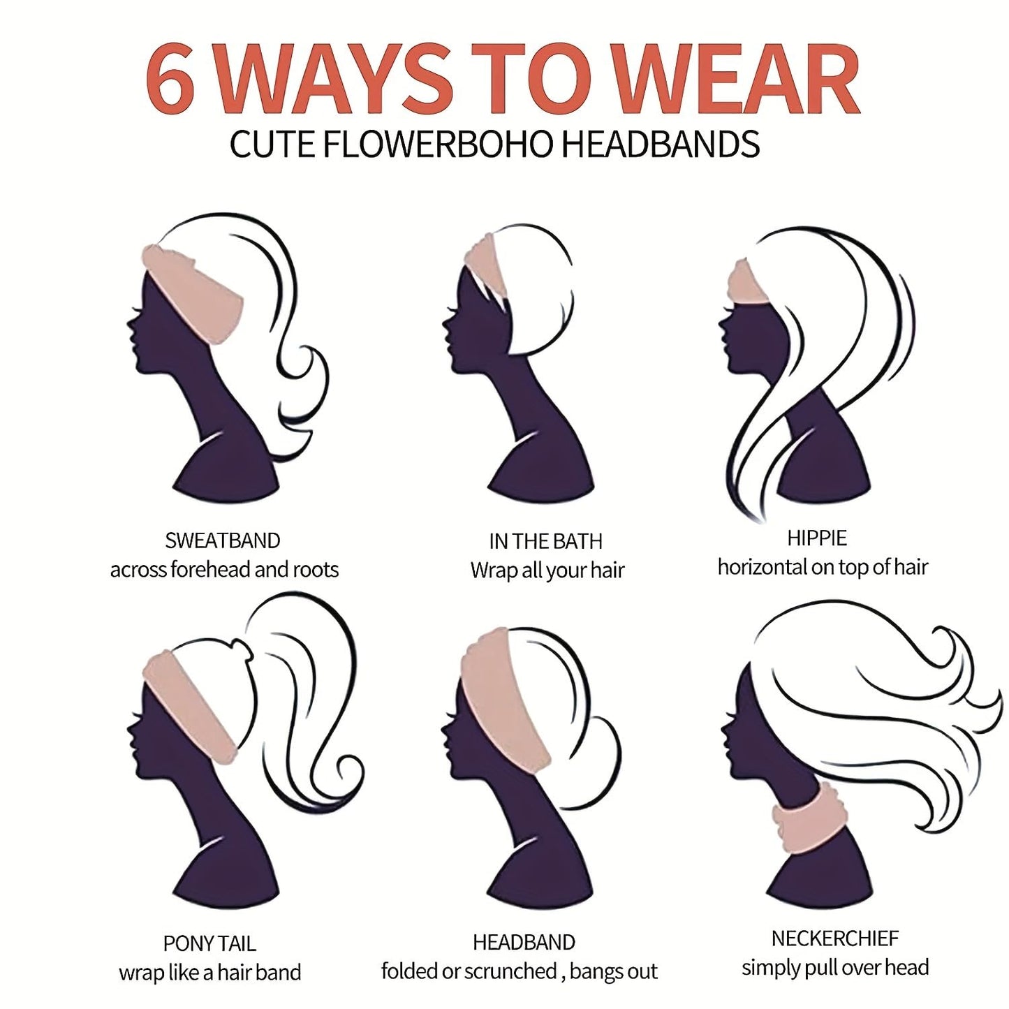 Satin Headbands for Running Sport, Fashion Women Wide Elastic Head Wrap Headband Sports yoga Daily Hair Band Accessories Band