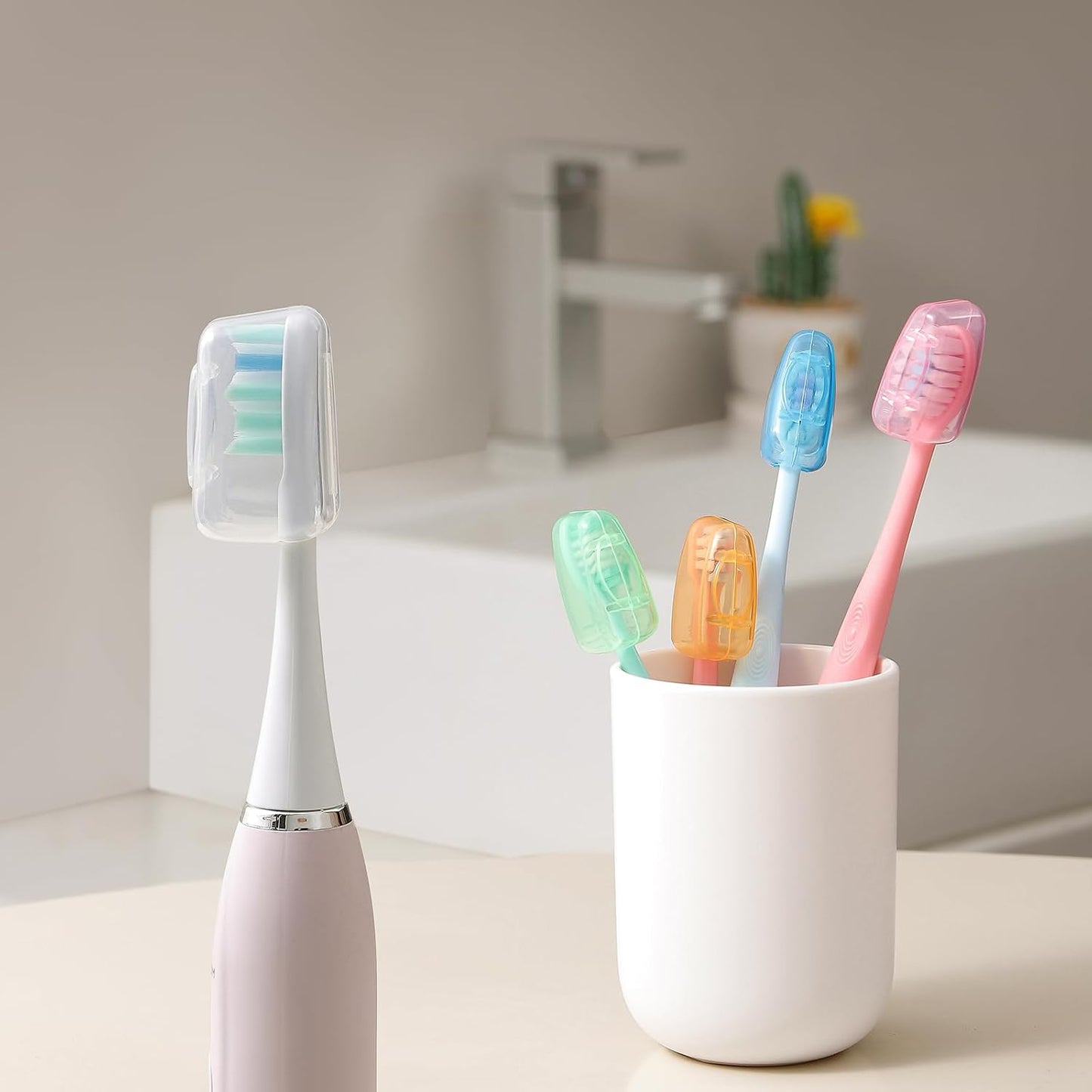 Toothbrush Covers - 100 Pack Universal Fit for Electric & Manual Brushes | Reusable Travel & Home Protectors - Multicolor