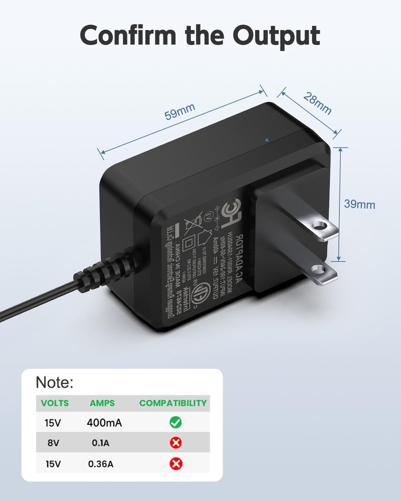 15V Charger Cord Fit for Philips Norelco HQ8505 9000 7000 5000 3000 Series mg5750 mg7790 Electric Shaver Razor Adapter Power Supply Cord