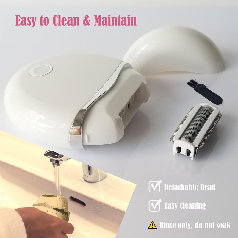 Electric Shaver for Women - Cordless, Compact, Rechargeable Razor for Wet & Dry, Painless On-the-Go Hair Removal for Legs, Underarms, Bikini - BEAUTISILK