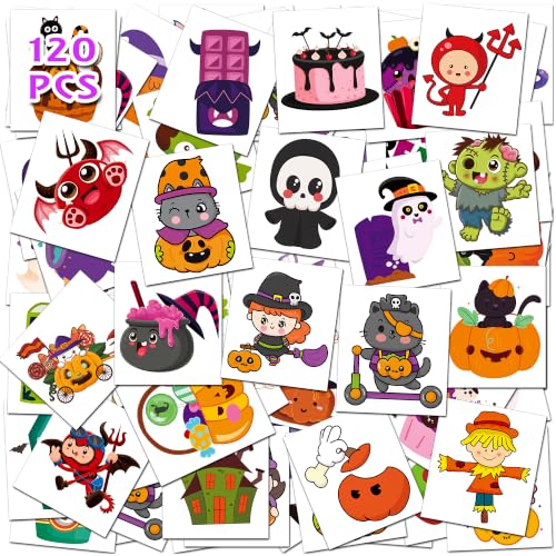 120 Halloween Temporary Tattoos for Kids - Party Favors & Gifts