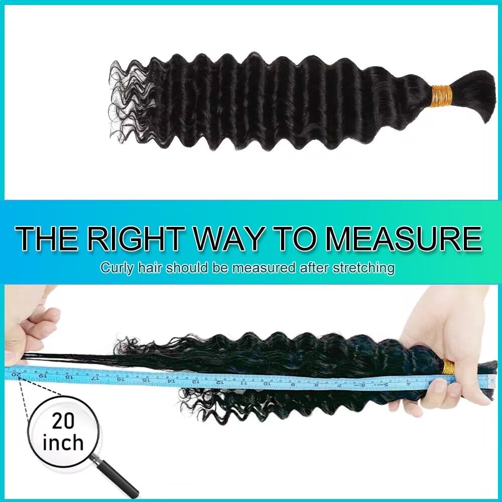Blonde Human Braiding Hair for Boho Braids 22 Inch 6 Bundles Human Braiding Hair Deep Wave Hair Extensions 150g 27#