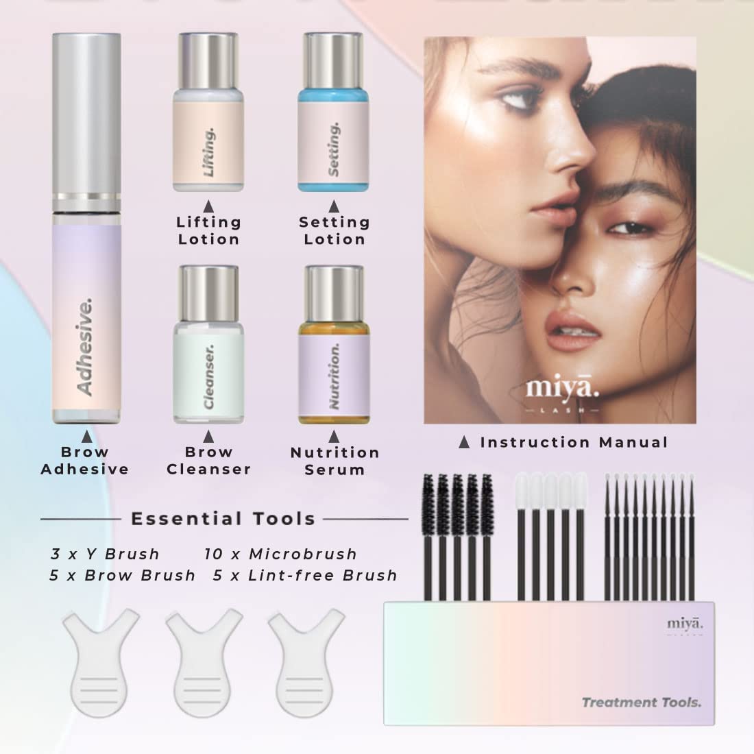 Miya Lash Brow Lamination Kit - Professional DIY Eyebrow Lift with Keratin | Fuller, Thicker Brows for 6 Weeks | Includes Tools & Instructions