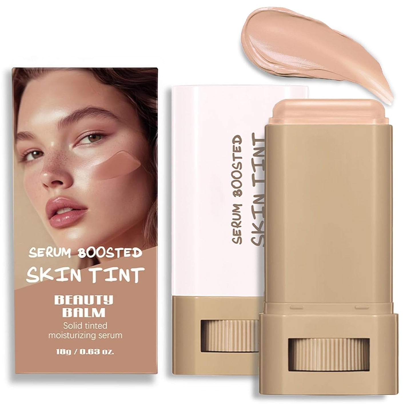 Foundation Stick - Serum-Infused Beauty Balm for Flawless Skin | Longwear Tinted Moisturizer in Natural Finish (#02, #03, #06)