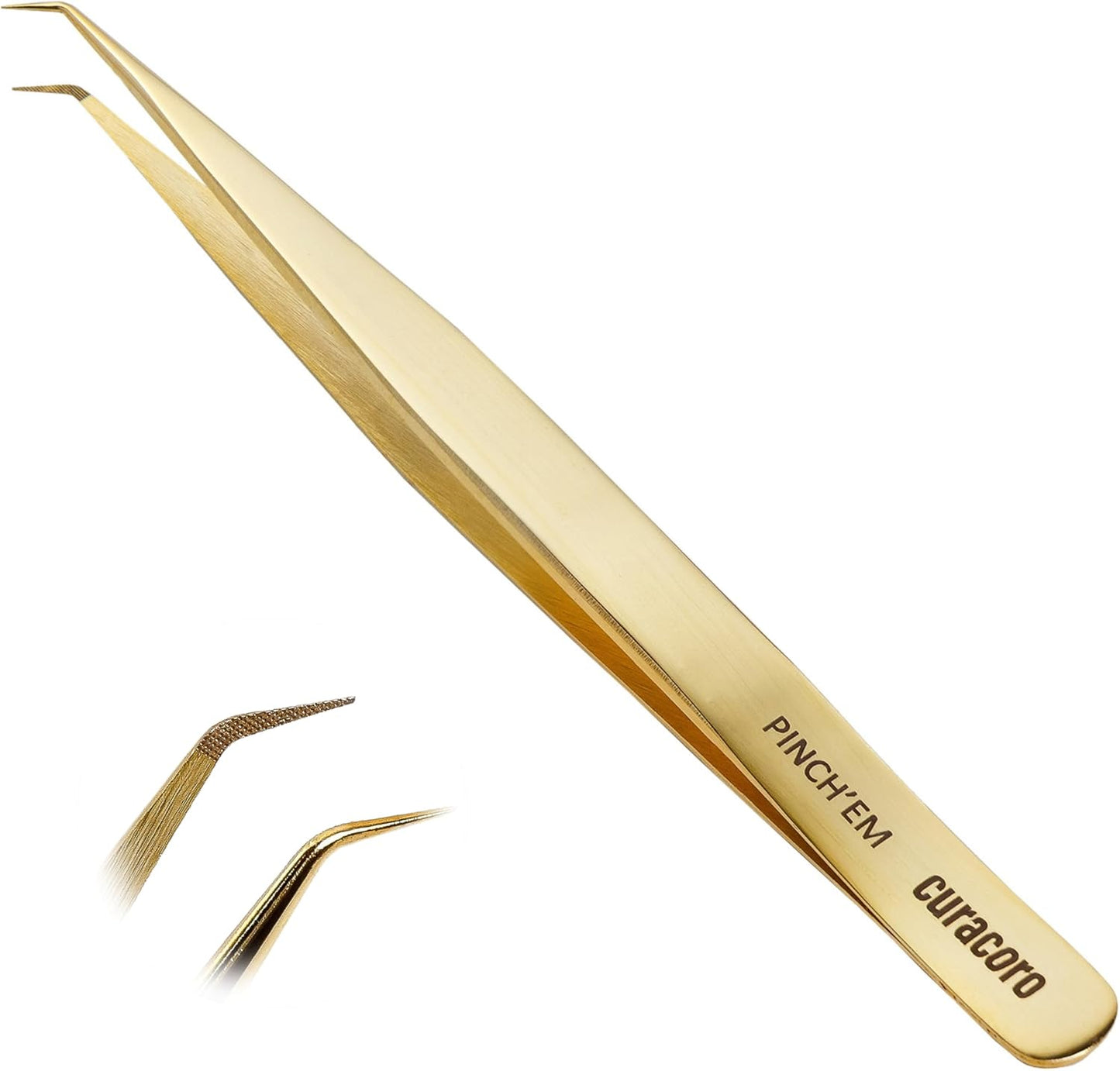Curacoro Lash Tweezer - Precision Fiber Tip Grip for Eyelash Extensions | Multi-Shape Silver Tweezers for Volume & Isolation